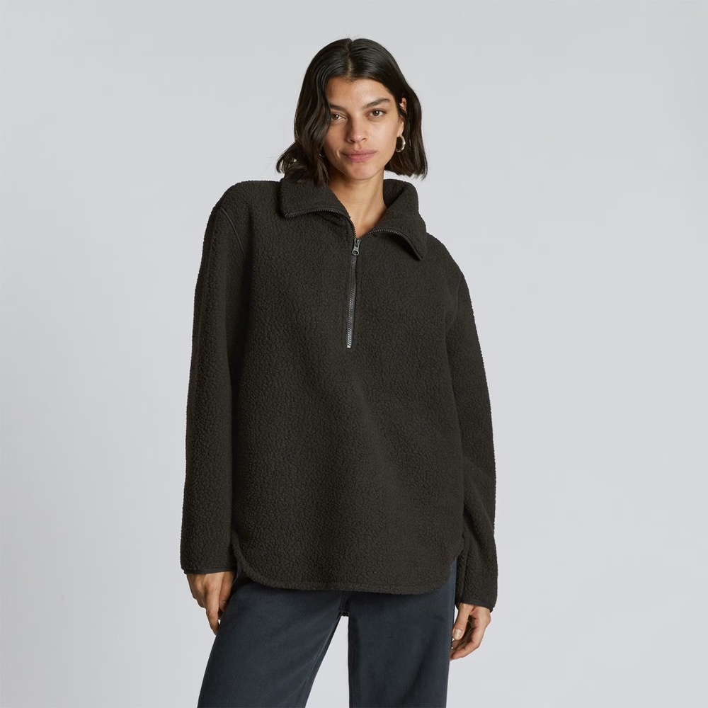 Everlane ReNew Fleece Half-Zip in Black